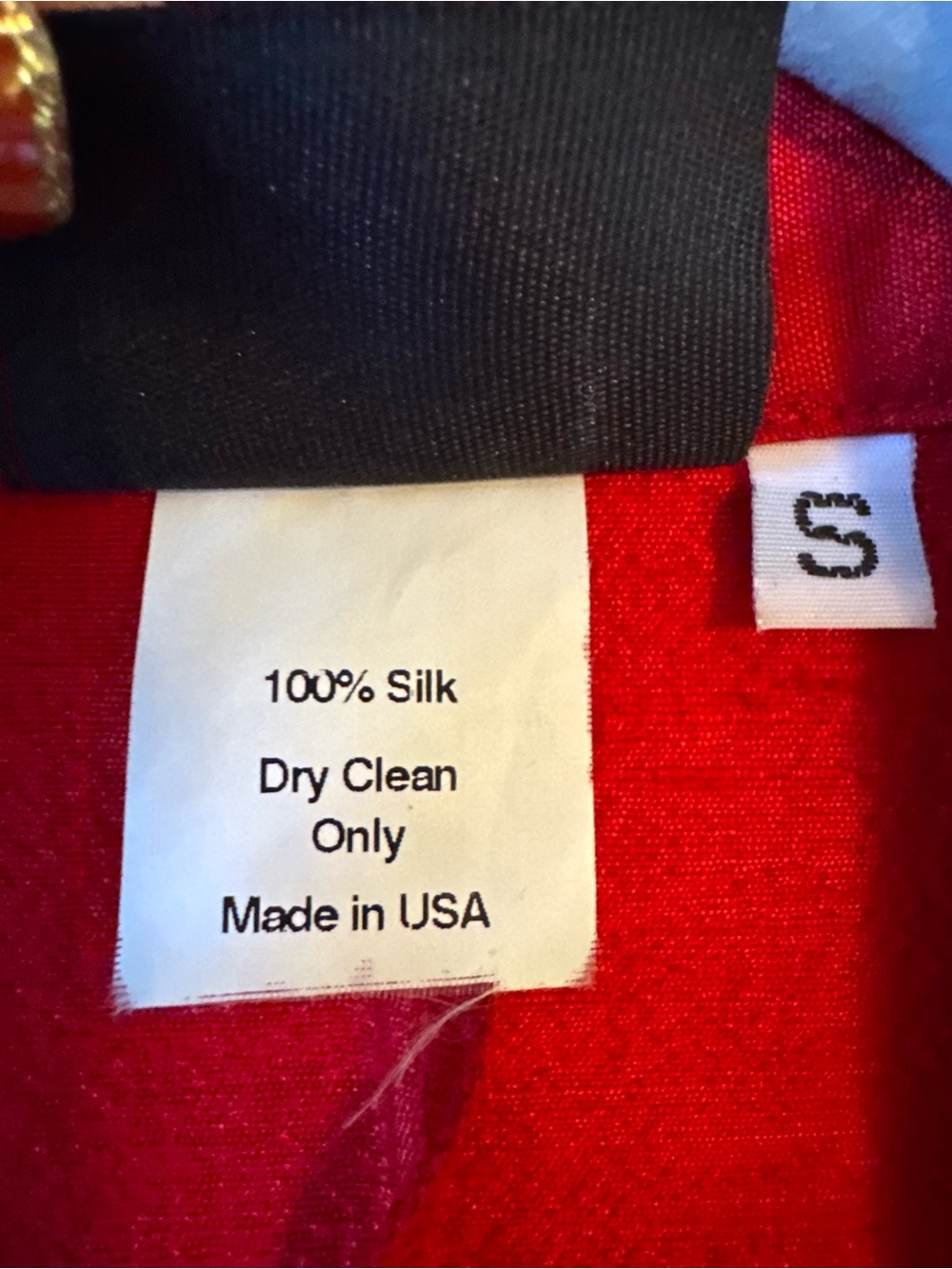 Red 100% Silk Asymmetrical Tunic Top Size S Made in USA - Picture 4 of 5